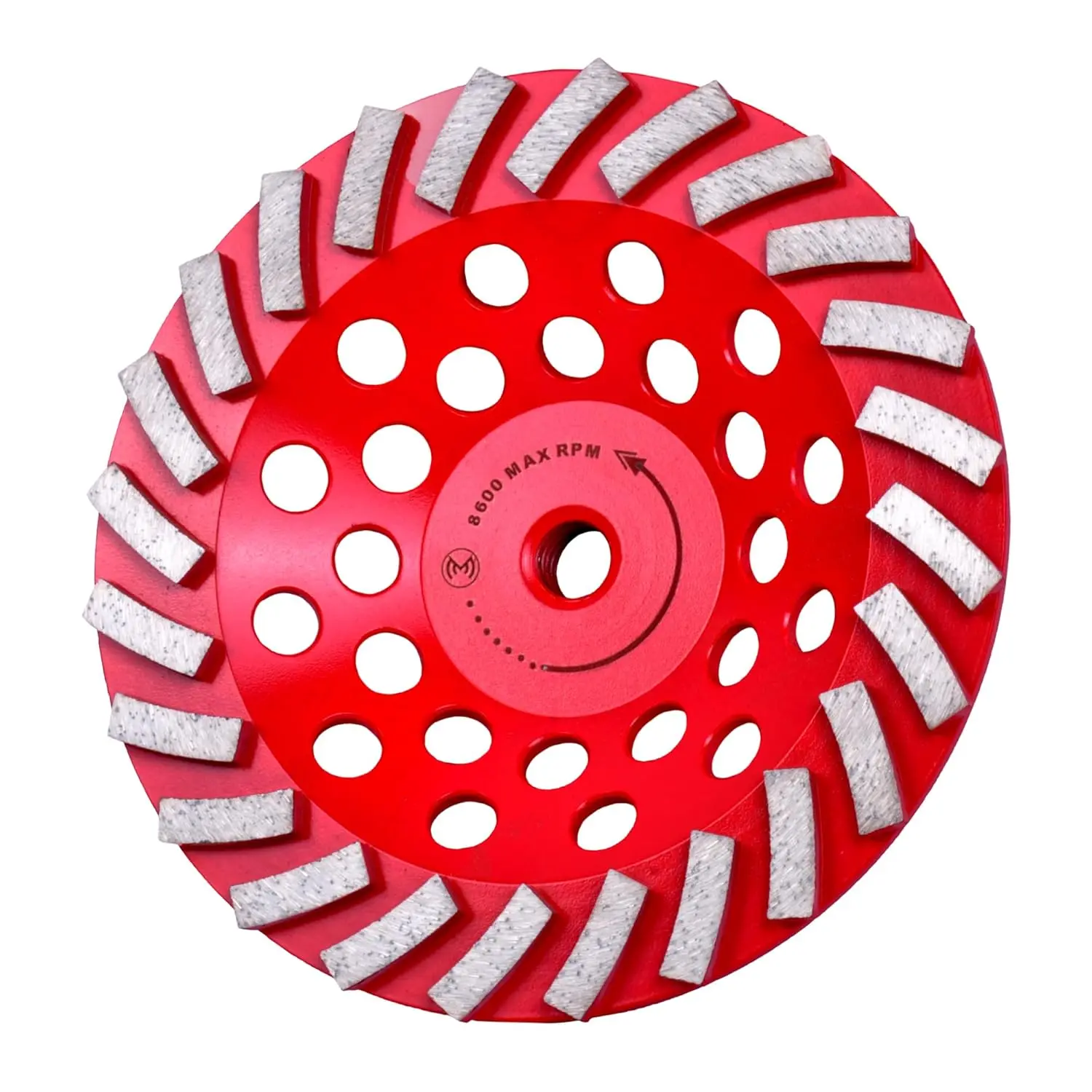 Grinding Wheel 7 inch for Angle , Concrete Grinding Wheel 24 Segments, Cup Grinding Wheel, Turbo Row  Cup Wheel for Grinding Concrete, Cement, Masonry - Medium Bond