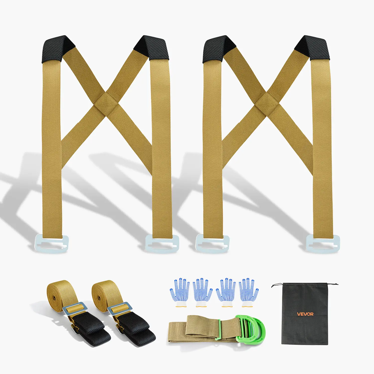 【Summerfinds】VEVOR Moving Straps,2-Person Lifting and Moving System with 2 Harness Straps2 Load-bearing Straps & 1 Handheld StrapAdjustable Lifting Shoulder Straps Move Furniture Appliances Mattresses