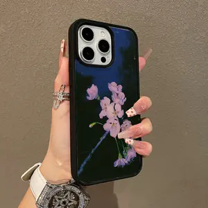 Adorable Magnetic Case for iPhone11/12/13/14/15/16/17/promax Moonlit Sakura MagSafe Compatible, Lightweight, Anti-Fall | Girly & Chic Style