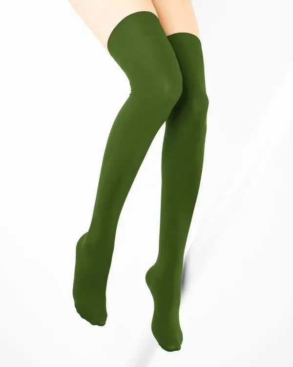 Thigh Highs 60 Denier - Olive Green