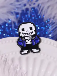 Undertale Sans Enamel Pin Badge, Cute Cartoon Pixel Game Character Brooch, Backpack Decoration, Kids Christmas Gift Idea