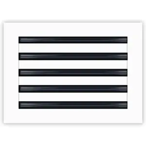 14x10 Modern AC Vent Cover - Decorative White Air Vent - Standard Linear Slot Di