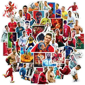 50 Sheets Ronaldo Football Star Style Stickers Wholesale Notebook Skateboard Water Cup Waterproof Graffiti Decal Stickers