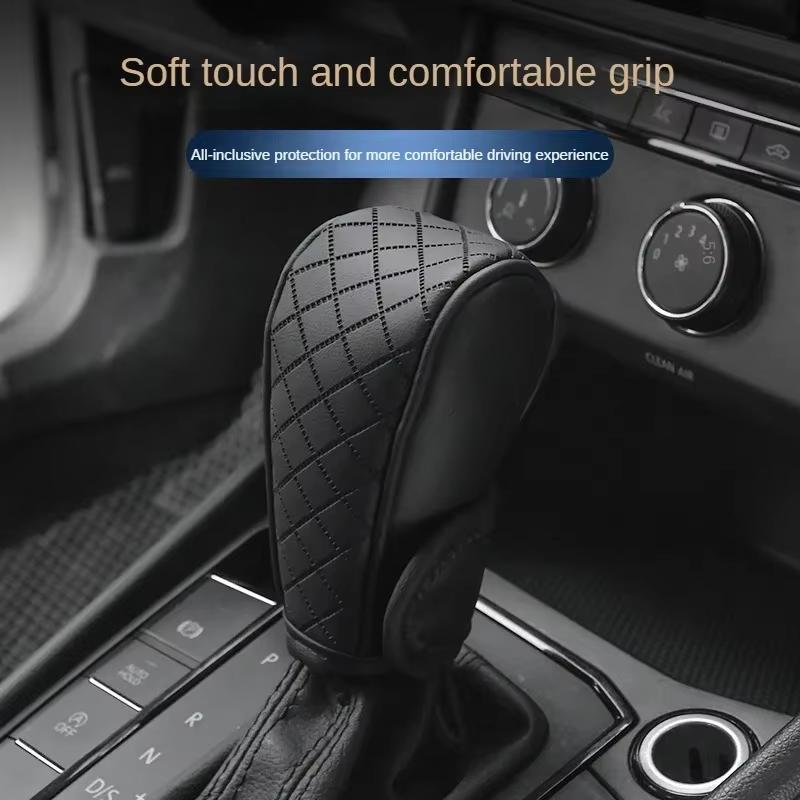 High Quality Car Shift Handle Cover PU Leather Anti-Slip Wear-Resistant Universal Car Automatic Gear Sheath Vehicle Decoration NONE