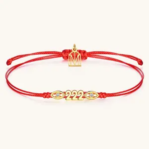 Angel Number Threads - Mantra Thread Bracelets for Women Handmade Jewelry Rhinestone Decorated Bangle