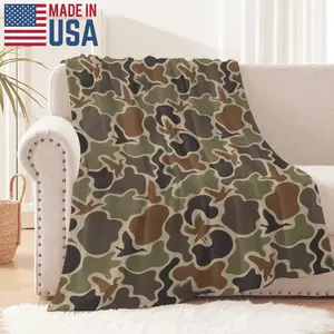 Soft Funny Camouflage Flannel Blanket - Comfortable Throw for Bedroom Bedding Home Office Travel Thanksgiving Birthday Christmas Gift