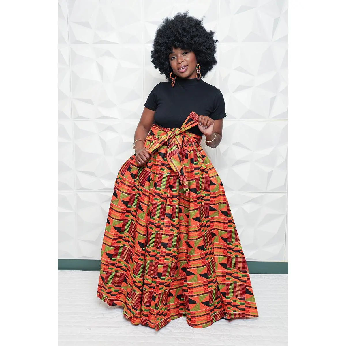 African Skirt Janin Womenswear Classy Elastic Maxi Pockets