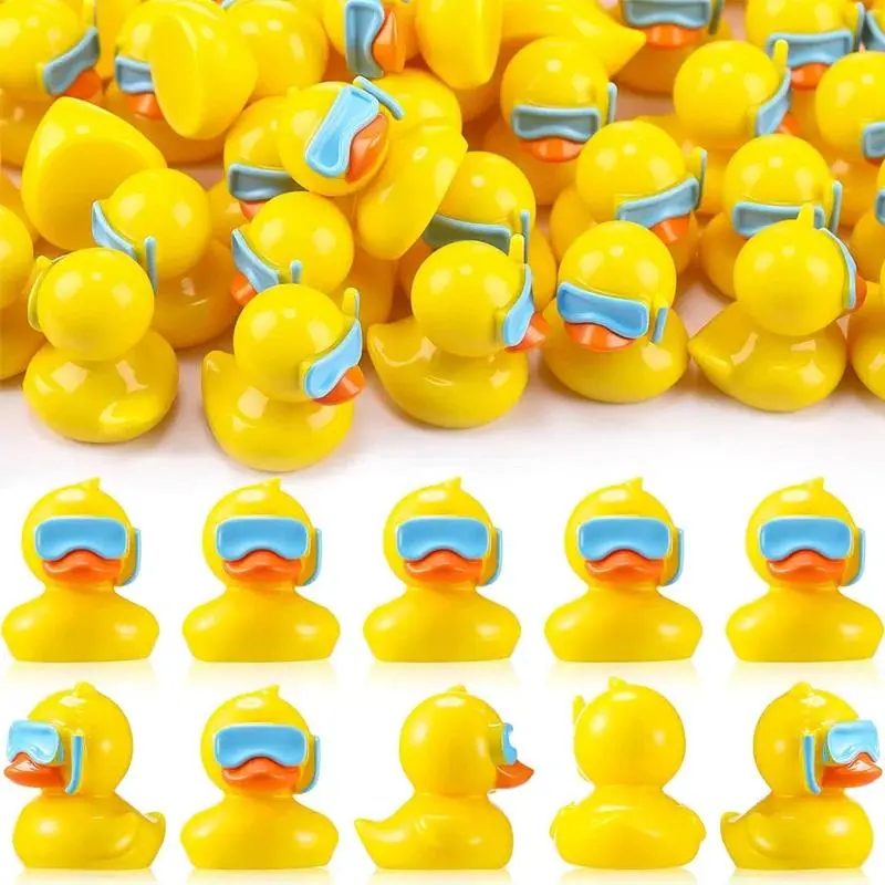 5/10pcs Mini Resin Diving Ducks Collectibles, 5pcs Miniature Ducks for Summer Beach Fairy Garden Micro Landscape DIY Decoration