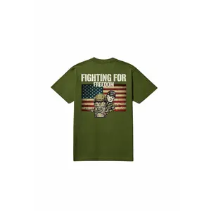 Fighting For Freedom Shirt Patriotic Military American Flag Tee