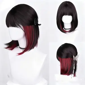 Bob Synthetic Wig No Glue Breathable Mesh Cap Pre-styled For Women Daily Wear & Cosplay