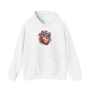 Urban Anatomical Heart – Vibrant Street Art Design Unisex Heavy Blend™ Hooded Sweatshirt