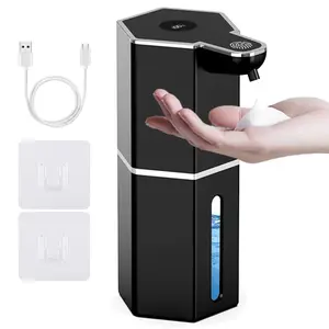 Automatic Touchless Foaming Soap Dispenser – USB Rechargeable, Wall-Mounted with 4 Adjustable Levels, Leak-Proof Design for Bathroom & Kitchen Use