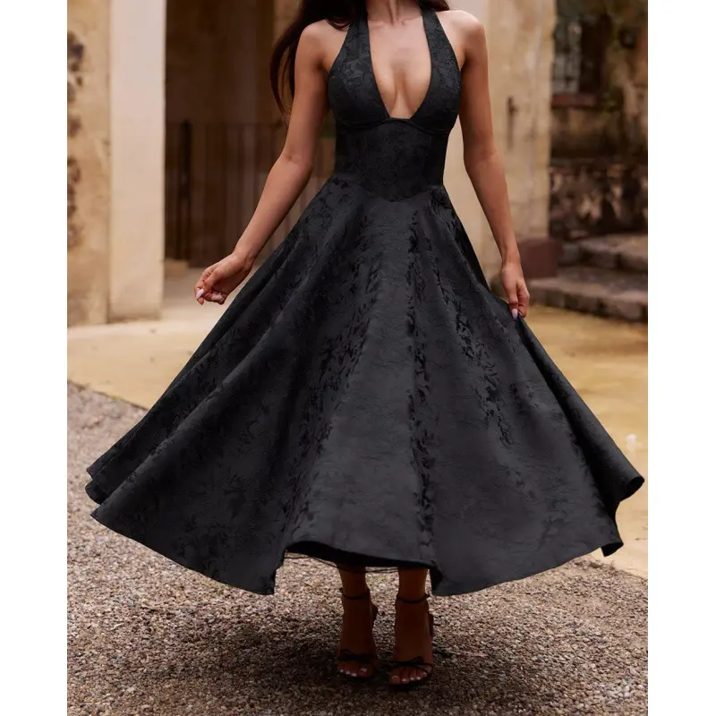 knee length dresses for ladies Tight Long Embroidered-Lace Prom Gown