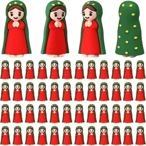 Amyhill 50 Pcs Mini Virgin Mary Figurines Miniature Holy Mother Statue Classic Catholic Religious Gifts for Sunday Easter Eggs Stuffers Baptism Gift