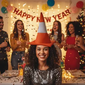Funny Foldable Traffic Cone Hat Dress Up All Age Party Headgear Role Play Masquerade Halloween Costume Funny Hat Party Gathering