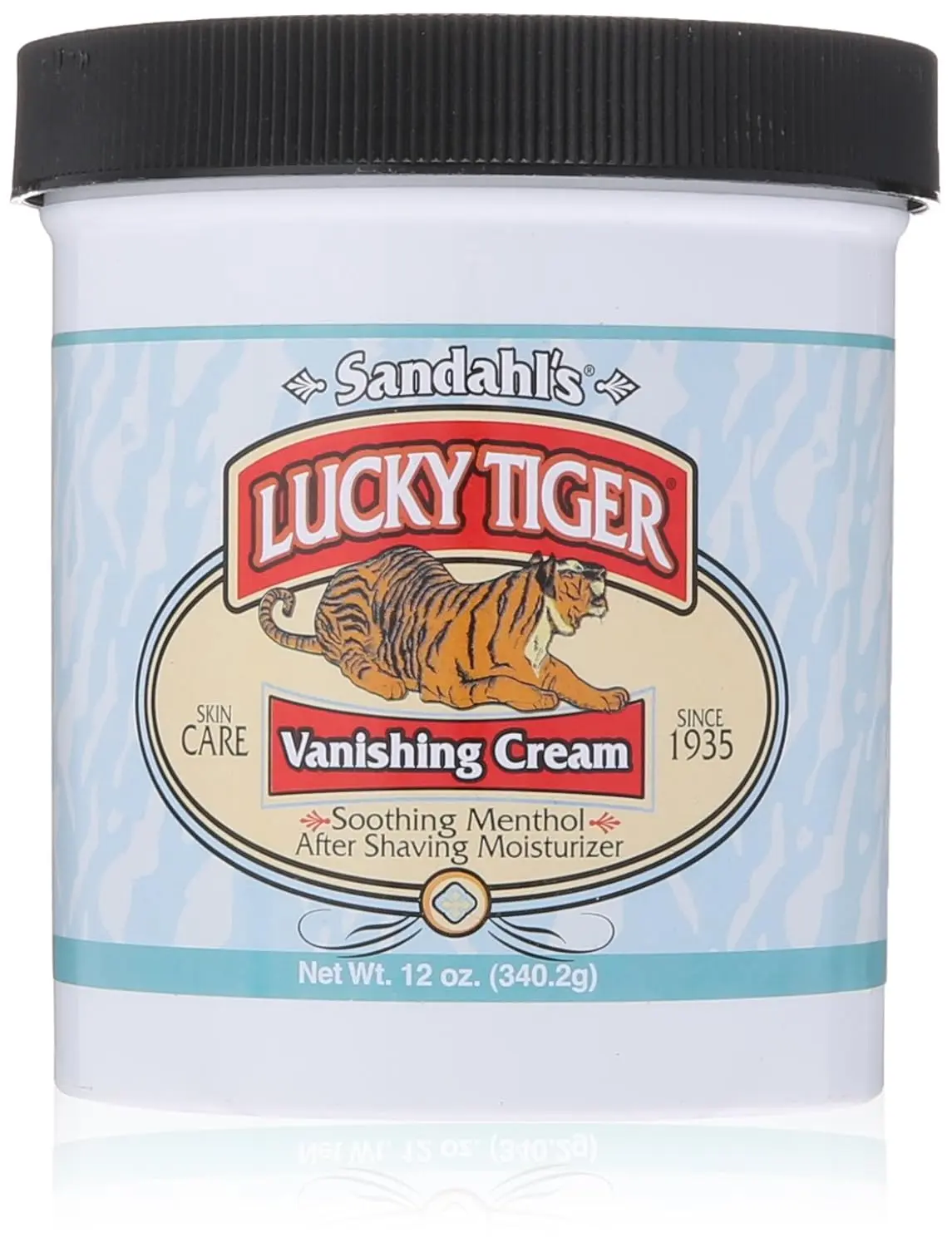 Lucky Tiger Sandahl's Vanishing Cream, Men's Cooling Aftershave & Face Moisturizer with Menthol & Mint, Soothes Razor Burn & Bumps, 12 oz, Single Item, Daily, Blend, Peppermint Oil, Hydrating, Adults, For Dry Skin