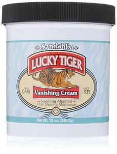 Lucky Tiger Sandahl’s Vanishing Cream (12 oz) – Classic Cooling Aftershave for Men & Face Moisturizer – Menthol & Peppermint Oil Fast-Absorbing After Shave Lotion for Men – Soothes Razor Burn & Bumps