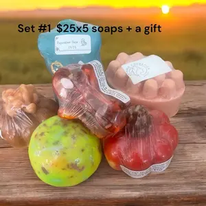 Six Soothing Comfort Almond Oil Mango Oil Camel Milk Soap Set for Face - Acne Nourishing Moisturizing Hydrate Gentle Skin Cleanser - Skincare, Cleansing