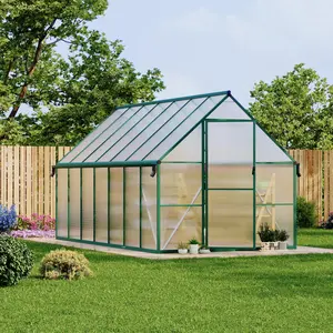 GAOMON 8X14 ft Polycarbonate Greenhouse with Aluminum Frame, Polycarbonate Greenhouse for Outdoors, Greenhouses with Ventilation and Rain Gutter, Aluminum Large Walk-in Greenhouses for Outside