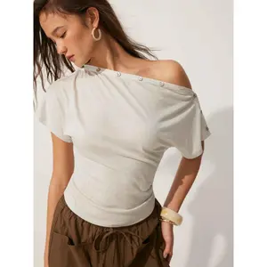 Cider Wool-blend Boat Neck Ruched Short Sleeve Top SwimWeek
