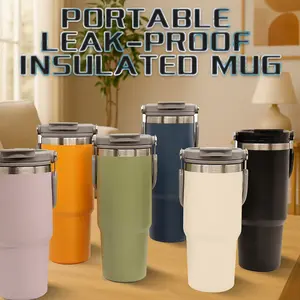 Stainless Steel Glass Cup, Dual-Layer Insulation Design Water Bottles, Leak-Proof Wide Mouth, Perfect Gift for Friends & Family, Durable Office Drinkware