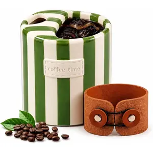 10oz Ceramic Travel Coffee Mug,Ceramic Mug with Sip hole Hand Painted Coffee Mugs with Sleeve Cup,Can Work as a  Ideal for Coffee Lovers(Green)