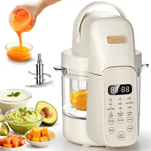 IAGREEA 9-in-1 Glass Baby Food Maker – Stainless Steel Blade, No contact with Plastic, One-Step Auto Steam & Blend, 3-Stage Texture Settings, BPA-Free for Healthy Homemade Baby Puree