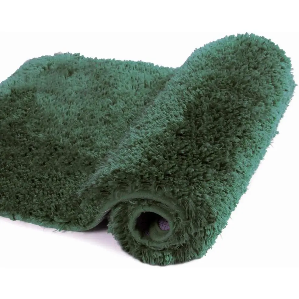 Bathroom Rug Non Slip Bath Mat (16 x 24, Hunter Green) Water Absorbent Soft Microfiber Shaggy Mat Machine Washable Bath Rug Thick Plush Rugs for Shower