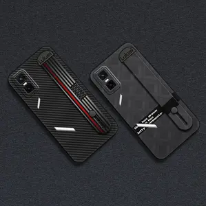 Wristband Silicone Phone Case For infinix GT 30 Pro/X6873 Waterproof Protective Kickstand Personality Plain color Wrist Strap Phone Holder Geometry Anti-knock Shockproof Simple