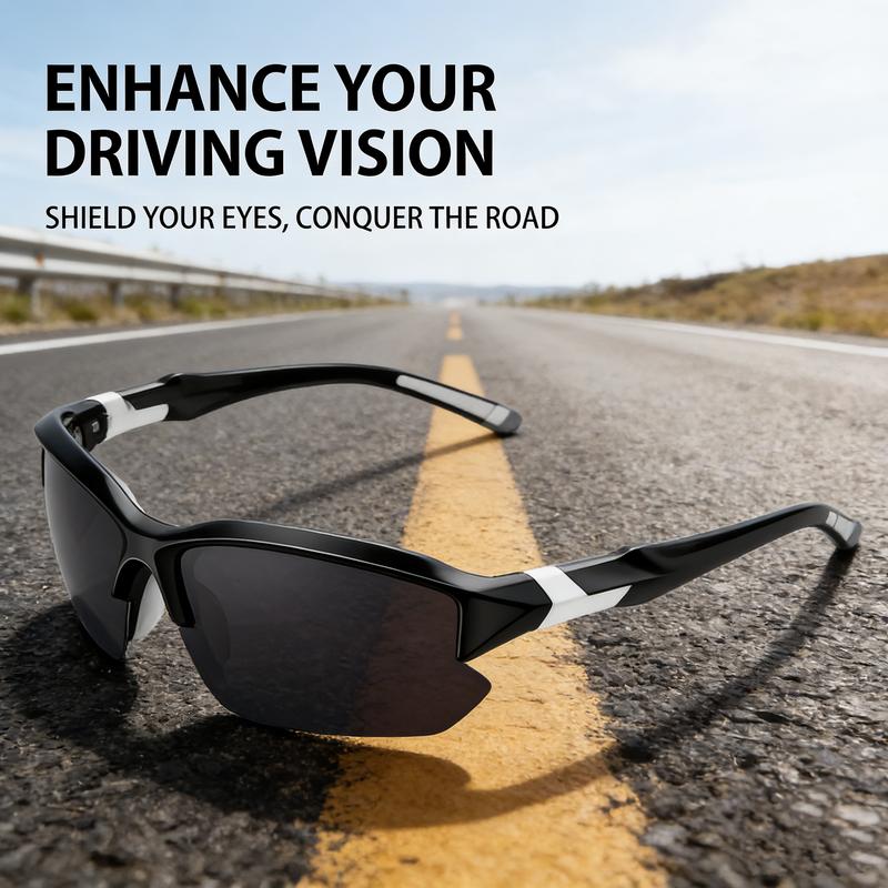 4-Pack Polarized Sports Sunglasses for Men Women, Rimless UV400 Shades, Lightweight Anti-Glare Windproof Sun Glasses, Trendy Unisex Eyewear for Running Fishing Golf Driving Cycling Hiking & Outdoor Activities, All-Day Comfort Fit bikesunglasses