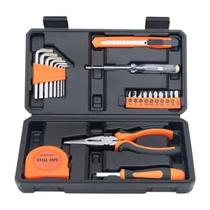 Portable Toolbox 23/20 Pieces Complete Home Repair Tool Set Includes Hammer Pliers and Screwdriver Durable Stainless Steel Easy to Store