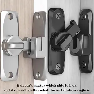 Adjustable Sliding 180 Degree 90 Degree Door Latch Sliding Screen Door Latch Barn Door Lock Hasp Latch Flip Barn Door Lock, 90°/180° Door Latch Lock, Zinc Alloy Gate Latches Home
