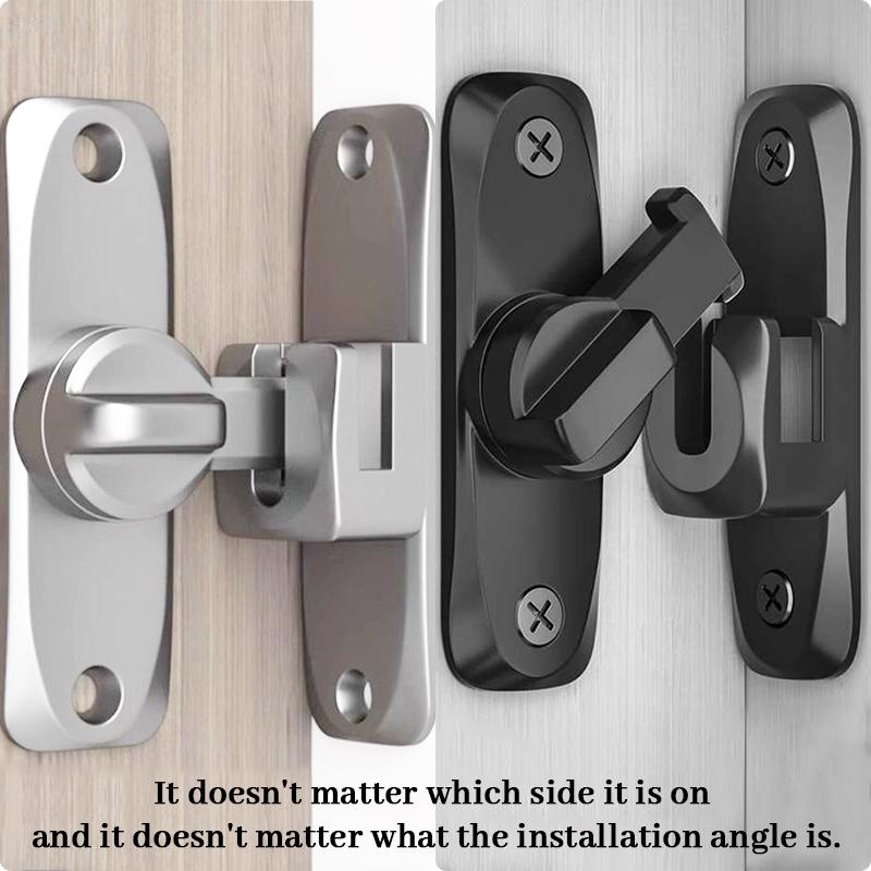 Adjustable Sliding 180 Degree 90 Degree Door Latch Sliding Screen Door Latch Barn Door Lock Hasp Latch Flip Barn Door Lock, 90°/180° Door Latch Lock, Zinc Alloy Gate Latches Home