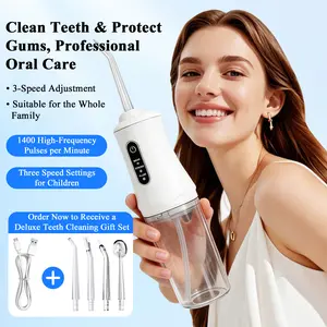 Portable Electric Water Flosser for Teeth, 3 Modes, 4 Jet Tips, Rechargeable Oral Irrigator for Cleaning & Flossing, Ideal for Tonsil Stone Removal, Travel-Friendly, Perfect Birthday Gift for Adult