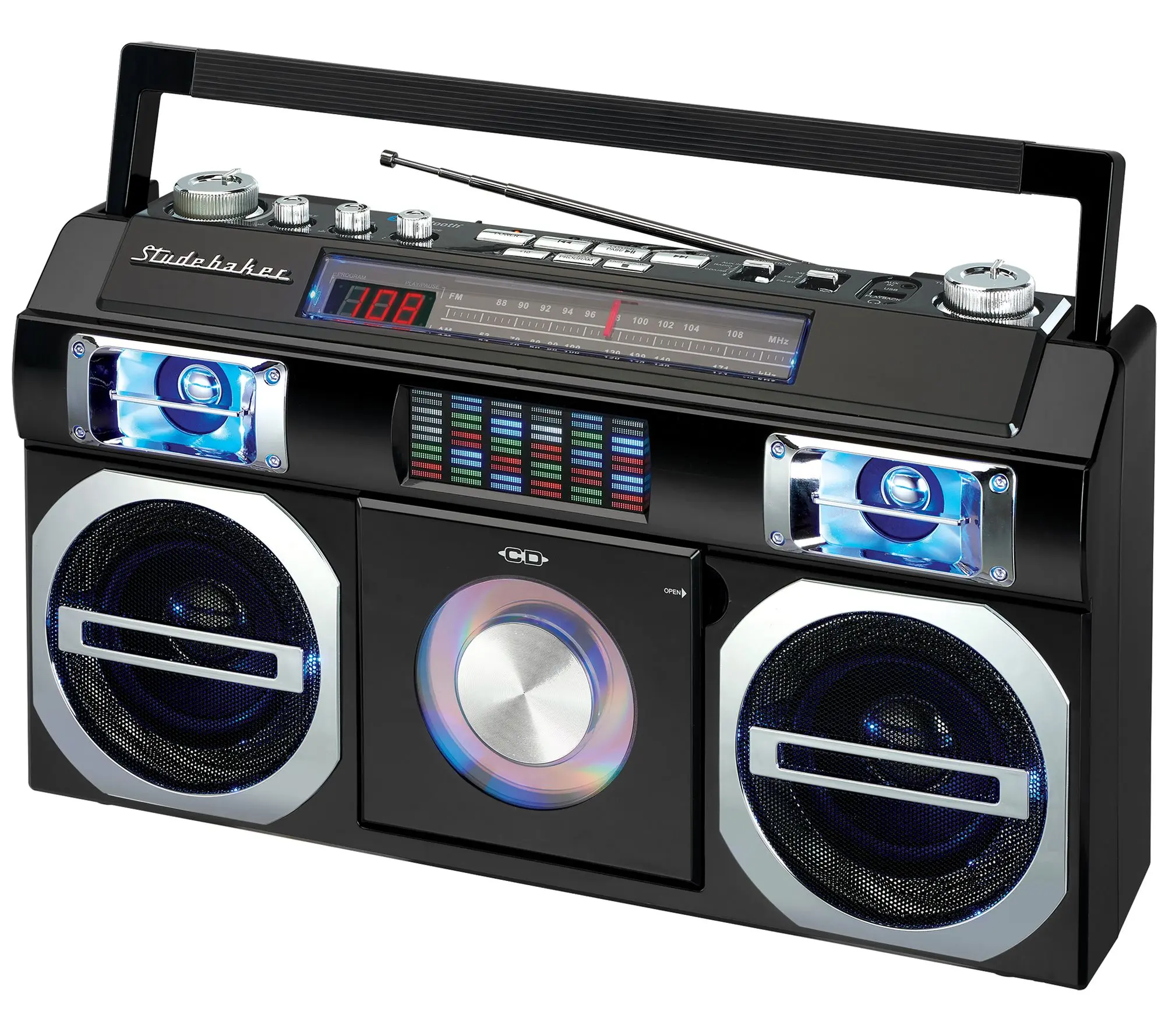 Studebaker Retro Bluetooth Boombox with CD Player and Radio Studebaker Retro Bluetooth Boombox with CD Player and Radio