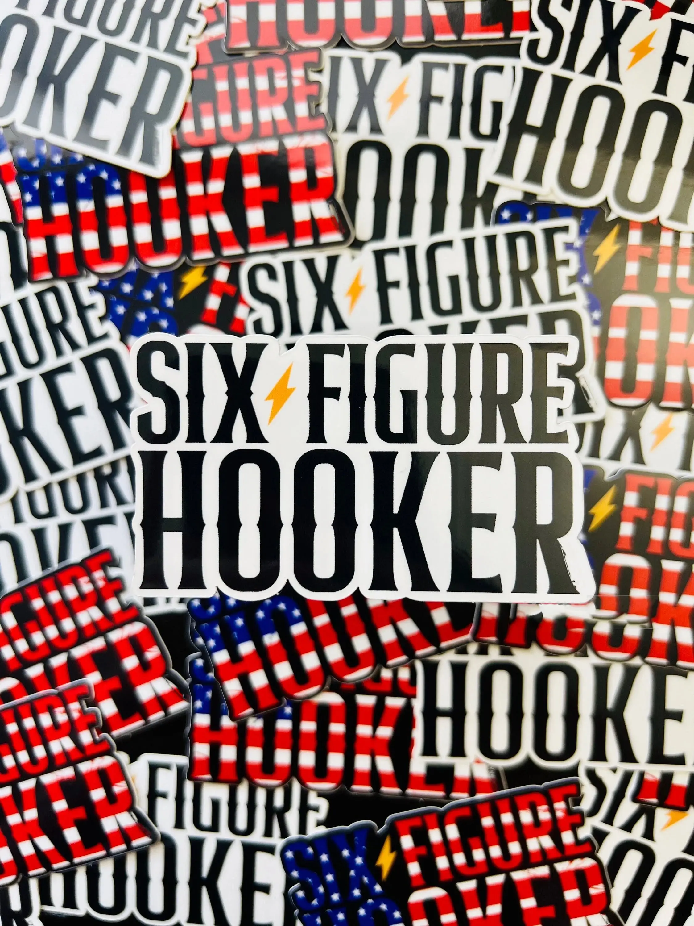 Six Figure Hooker Sticker - Gift For Lineman, Hard Hat Sticker, Blue Collar Stickers..