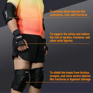 AVIVOR 3-in-1 Protective Gear Set - Adjustable, Breathable, Durable Knee & Elbow Pads with Wrist Guards for Skateboarding, Inline Skating, Roller Derby & BMX Riding - Black, Comfort Fit