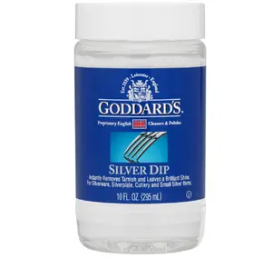 Goddard's Silver Cleaner Dip – Silver Jewelry Cleaner Solution for Filigree Metalwork & Small Items – Professional Use Tarnish Remover – Silverware Cleaning Supplies (10 oz)