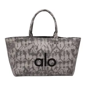 Alo Yoga Color-Block Printed Canvas Tote Bag for Women in Gray Slouchy Tote Reusable Tote crossbody bags for women versatile crossbody bag shoulder bags crossbody bag