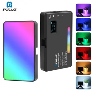 Puluz 140 RGB Video Lights, Portable LED Camera Light Panel, 0-360 Full Color, Cri 95+, 2500-9000k, 3000mah Rechargeable, Dslr Lighting, Charging