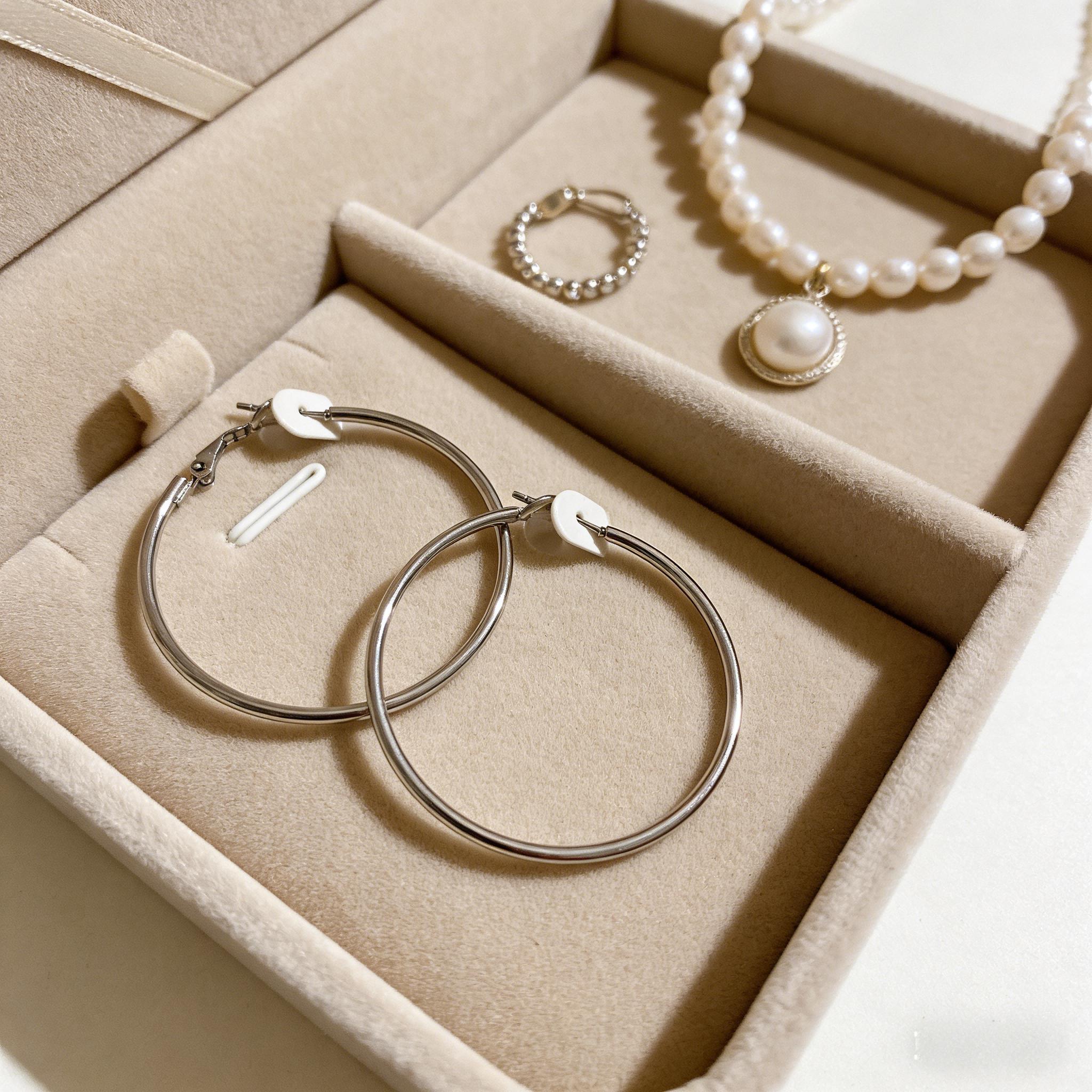 Minimalist Silver Hoop Earrings, Hypoallergenic Large Circle Earrings Perfect for Gifts & Everyday Outfits