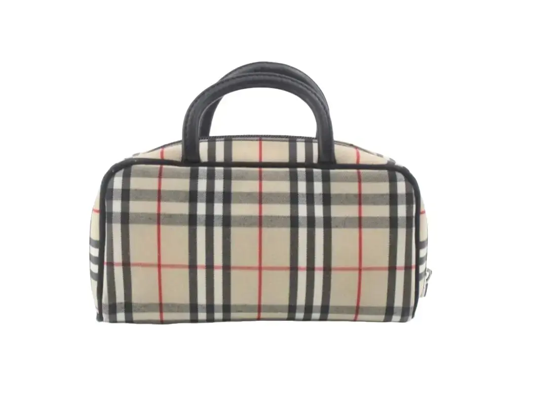 Pre-owned BURBERRY Nova Check Canvas top handle 20cm Nova Check Boston Bag BUR.B.1040