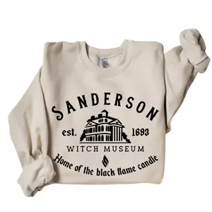 Vintage Witch Museum Halloween Sweatshirt – Salem-Inspired Black Flame Candle Pullover – Spooky Season Crewneck