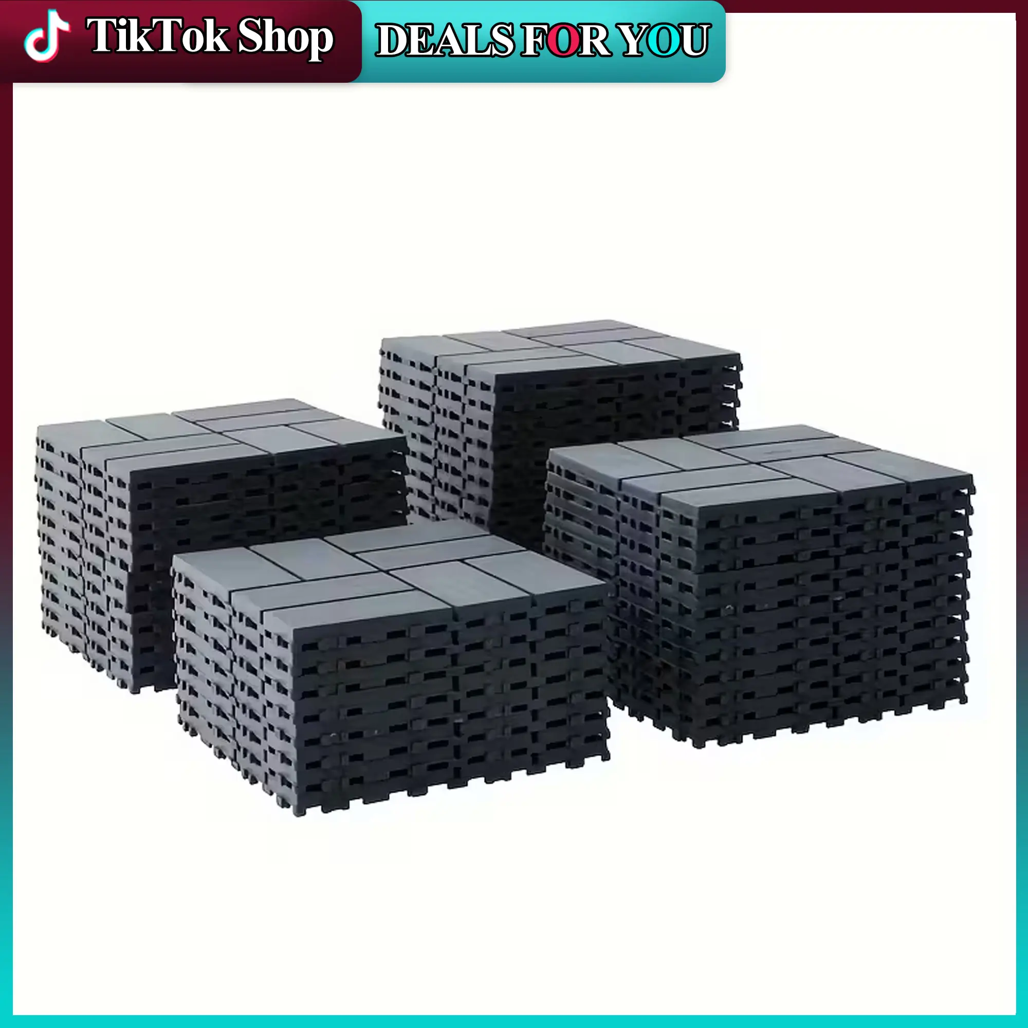 Sturdy 12x12 in Waterproof Interlocking Deck Tiles (44-Pack) - All-Weather Outdoor Flooring for Porch, Walkway, Concrete Walkway, with Mud-Avoiding & Drainage Area Design