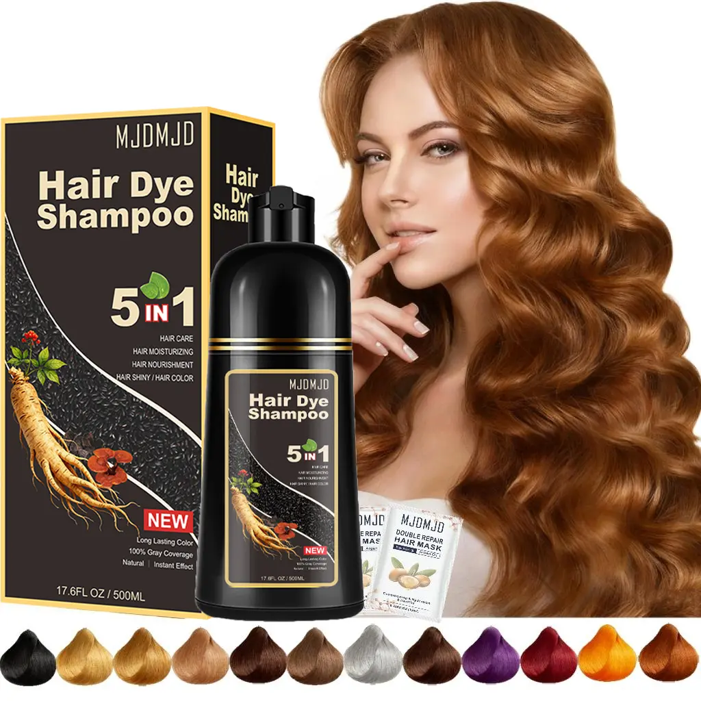 Honey Pure Brown Herbal 5 in 1 Hair Color Shampoo Contant 24 ml Free Hair Mask - Fast-Acting,Gentle &Natural Formula with Ginger Extract for Men & Women -Long-Lasting,Safe for Regular Use,Adds Volume & Shine,Ginger Shampoo Haircare