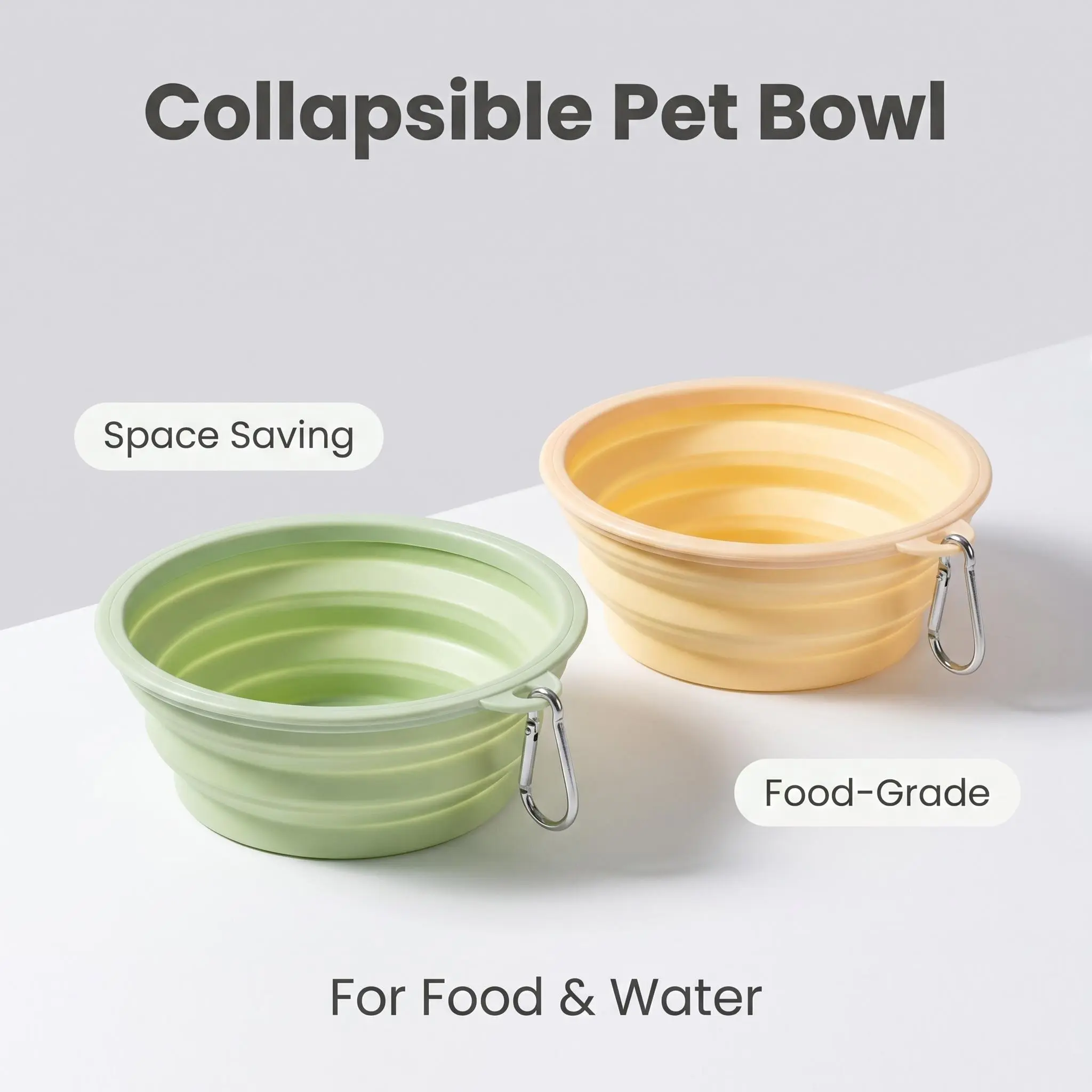 Collapsible Food-Grade Silicone Pet Feeding Bowl for Cats & Dogs - 350 ml, Space-Saving, Outdoor Camping Feeding & Drinking Essential, Convenient & Quick
