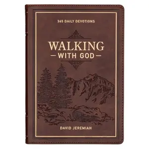 USED-Devotional Walking with God Large Print Faux Leather by Jeremiah, David (Leather Bound)