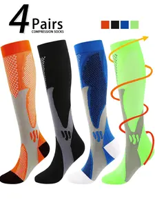 Compression Socks, Compression Socks for Men & Women, Knee-height Design Sports Socks for Running, Performance and Recovery, Multicolor Athletic Socks