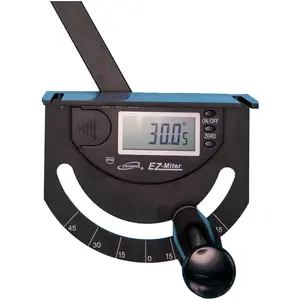 iGaging IP54 EZ Digital Miter Gauge with Batteries, LCD Display, 1-2-3 Aluminum Block, 18" x 3/4" x 3/8" Size, 4 Adjustable Plungers for Water Sports Diving (True Precision Tool for Diving Alignment Tasks)