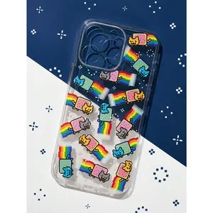 Nyan Cat X SHEIN Fashionable Cute Cartoon Cat Print Phone Case, Compatible With IPhone